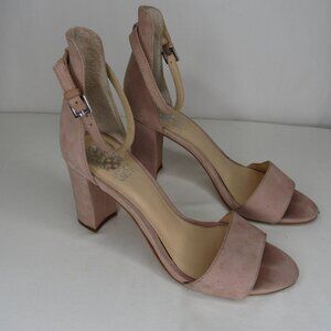 Vince Camuto Sand Pink Leather Ankle Strap Heel Sandal 3.5" Women's 7